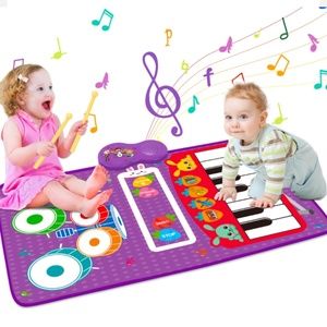 NWT NIB Baby 2 in 1 Musical Mats-Piano Keyboard & Drum